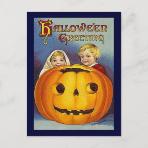 Carte Postale Salutations d'Halloween vintage