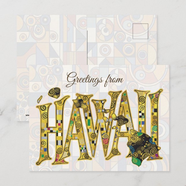 Carte Postale Salutations d'Hawaï (Devant / Derrière)