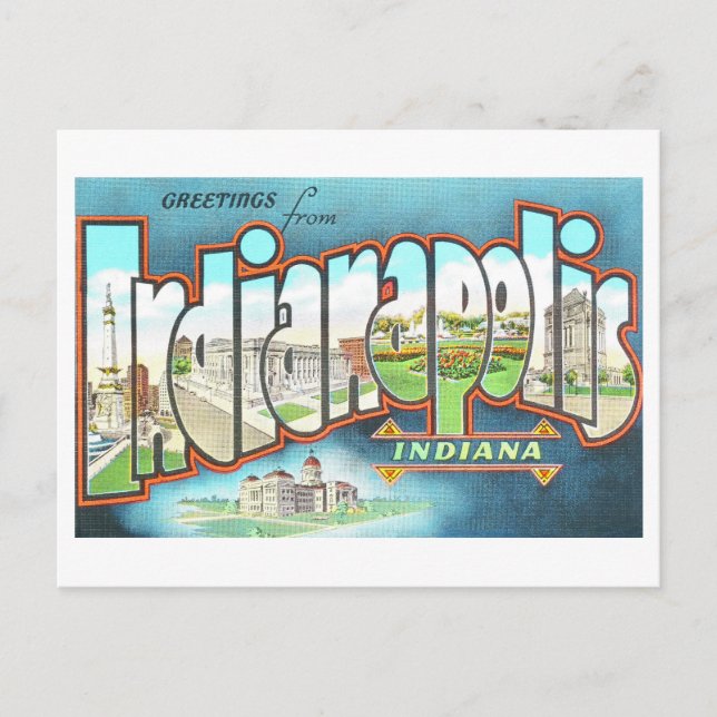 Carte Postale Salutations d'Indianapolis (Devant)