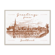 Salutations d'Inverness, Scotland Travel Postcard