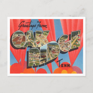 Carte Postale Salutations d'Oak Ridge, Vintage voyage du Tenness