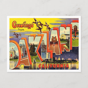 Carte Postale Salutations d'Oakland, Vintage voyage de Californi