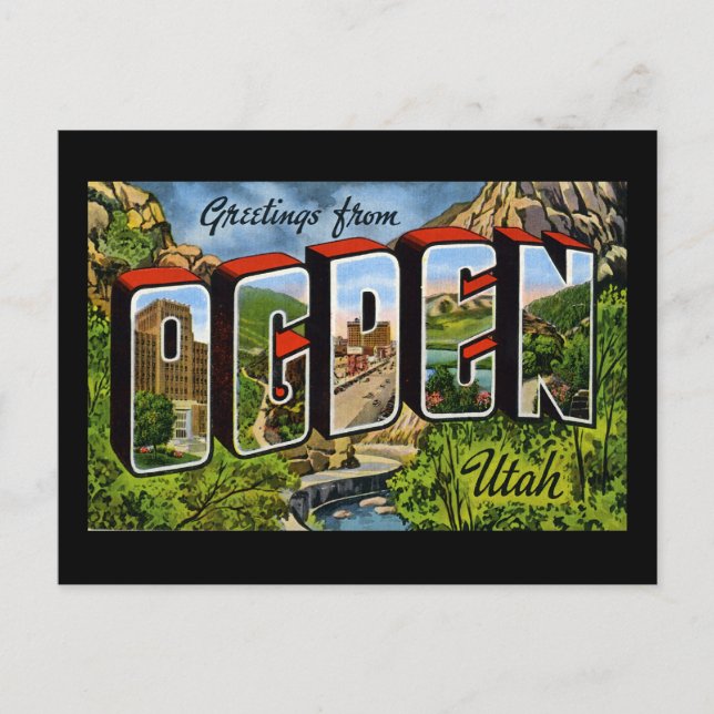 Carte Postale Salutations d'Ogden Utah (Devant)