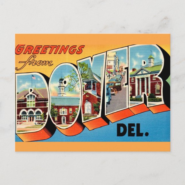 Carte Postale Salutations Dover Delaware  (Devant)