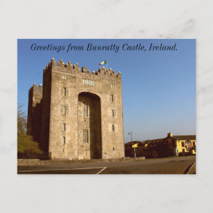 Carte Postale Salutations du château de Bunratty, Irlande