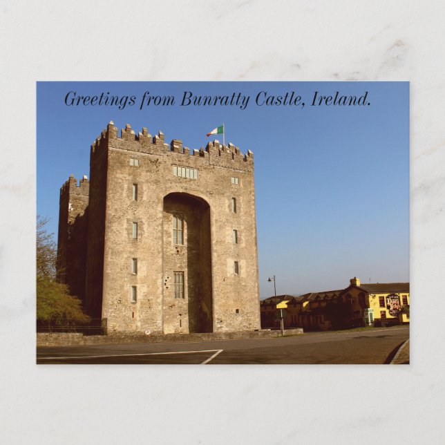 Carte Postale Salutations du château de Bunratty, Irlande (Devant)
