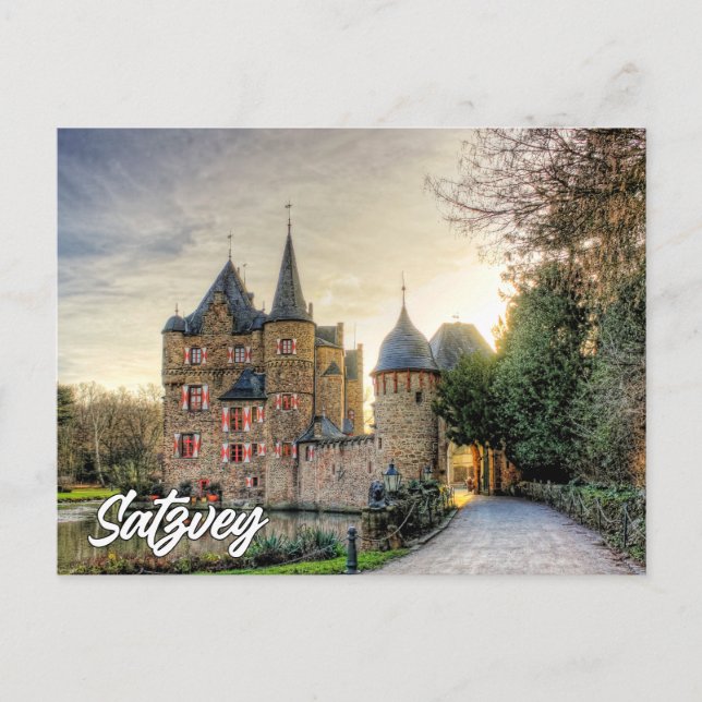 Carte Postale Salutations du château de Satzvey, Allemagne (Devant)