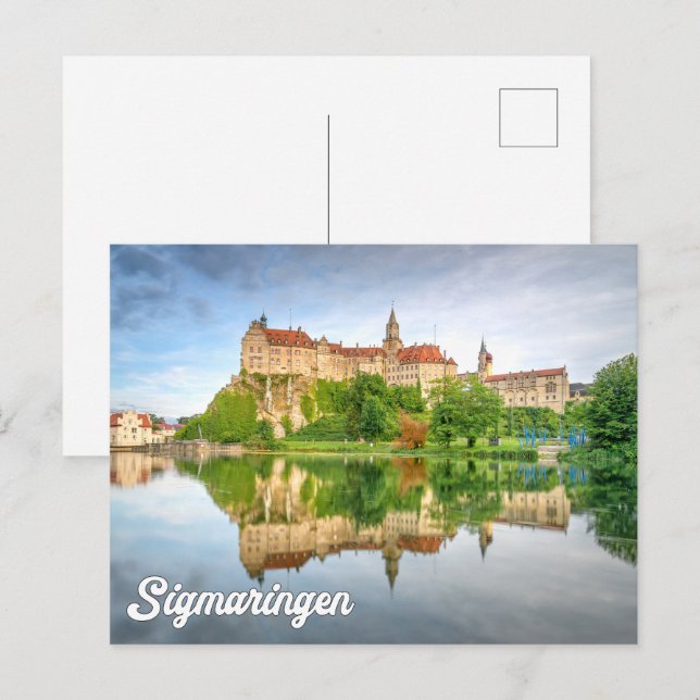 Carte Postale Salutations du château de Sigmaringen, Allemagne (Devant / Derrière)