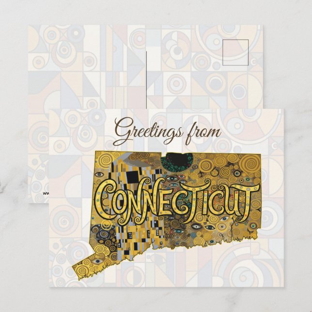 Carte Postale Salutations du Connecticut (Devant / Derrière)