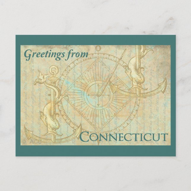 Carte Postale Salutations du Connecticut (Devant)