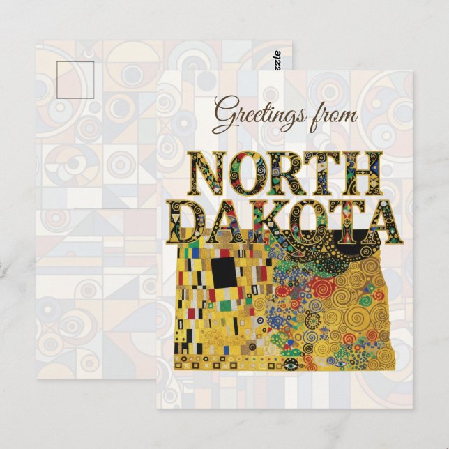 Carte Postale Salutations du Dakota du Nord (Devant / Derrière)