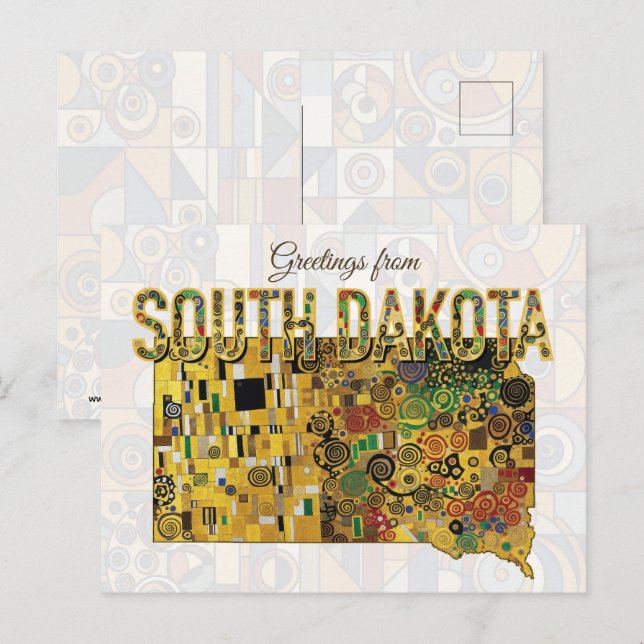 Carte Postale Salutations du Dakota du Sud (Devant / Derrière)