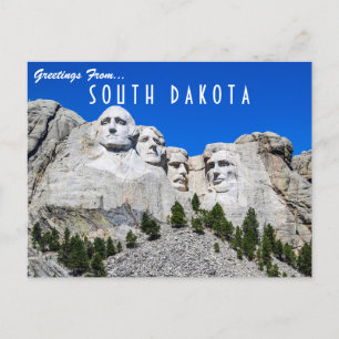 Carte Postale Salutations du Dakota du Sud Mont Rushmore