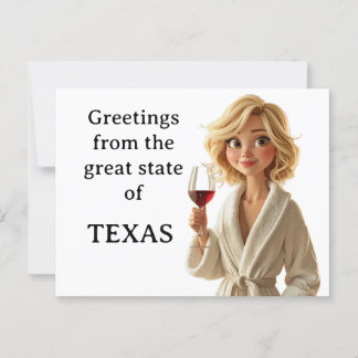 Carte Postale Salutations du grand état du Texas
