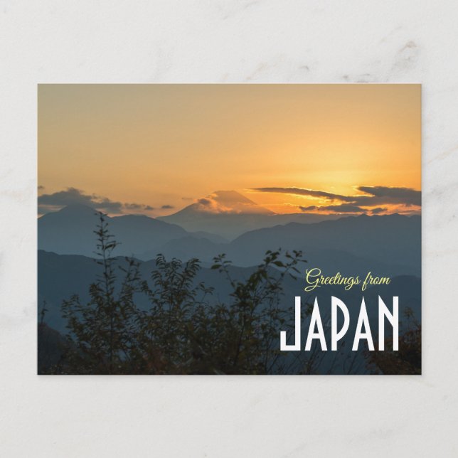 Carte Postale Salutations du Japon Mont Fuji   (Devant)