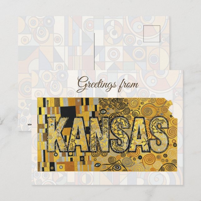 Carte Postale Salutations du Kansas (Devant / Derrière)