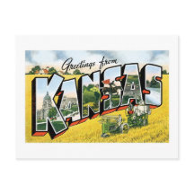 Salutations du Kansas ! Vintage