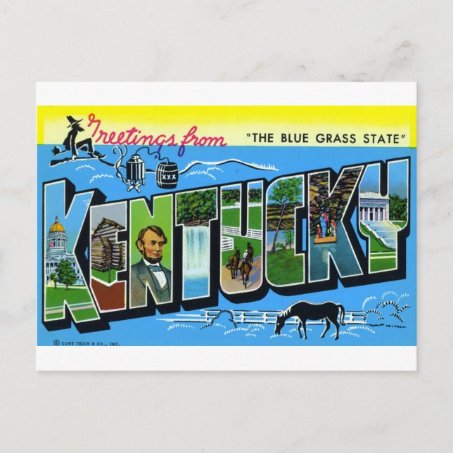 Carte Postale Salutations Du Kentucky (Devant)