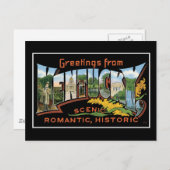Carte Postale Salutations du Kentucky Historic Romantic Vintage (Devant / Derrière)