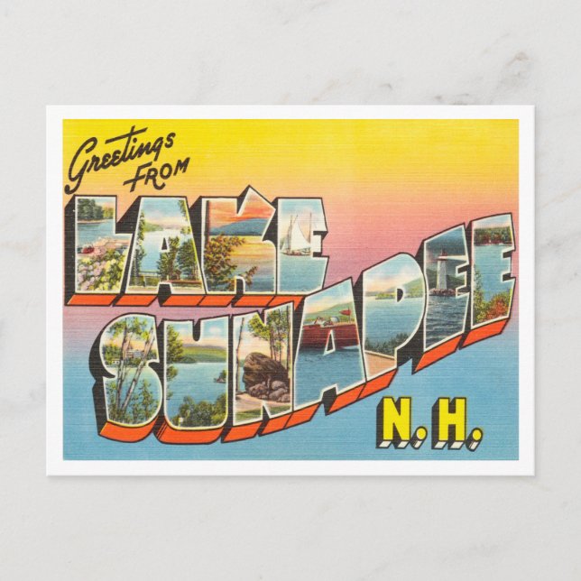 Carte Postale Salutations du lac Sunapee, New Hampshire Travel (Devant)