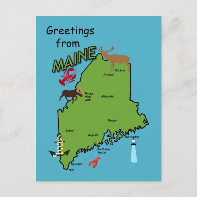 Carte Postale Salutations du Maine (Devant)