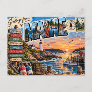 Carte Postale Salutations du Maine