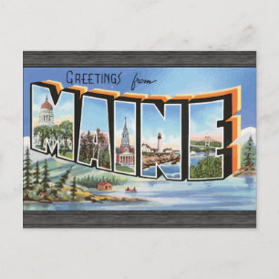 Carte Postale Salutations Du Maine, Vintage