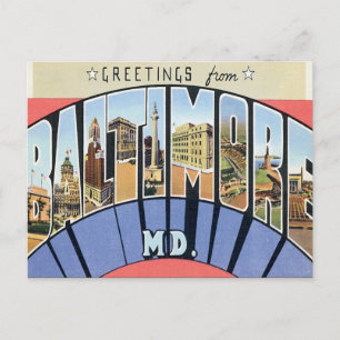 Carte Postale Salutations du Maryland Baltimore
