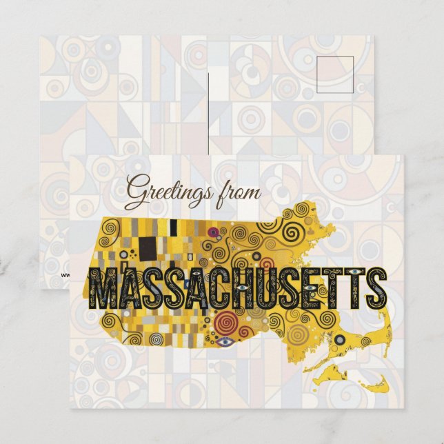 Carte Postale Salutations du Massachusetts (Devant / Derrière)