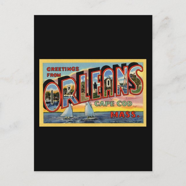 Carte Postale Salutations du Massachusetts d'Orléans (Devant)