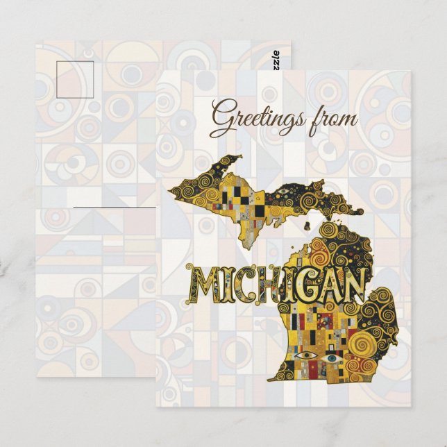 Carte Postale Salutations du Michigan (Devant / Derrière)