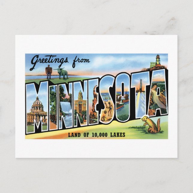 Carte Postale Salutations du Minnesota ! (Devant)