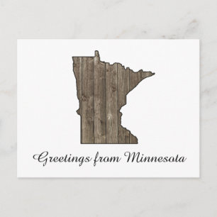 Carte Postale Salutations Du Minnesota Pays Bois Rustique