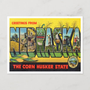 Carte Postale Salutations du Nebraska, l'état de Corn Nusker