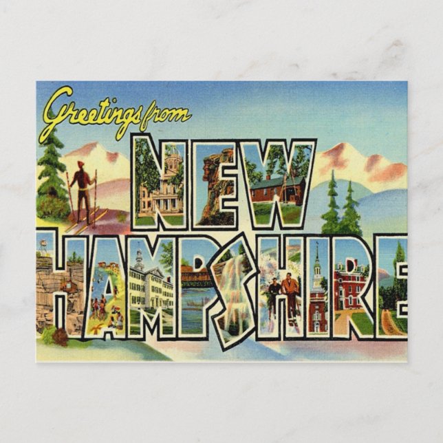 Carte Postale Salutations Du New Hampshire (Devant)