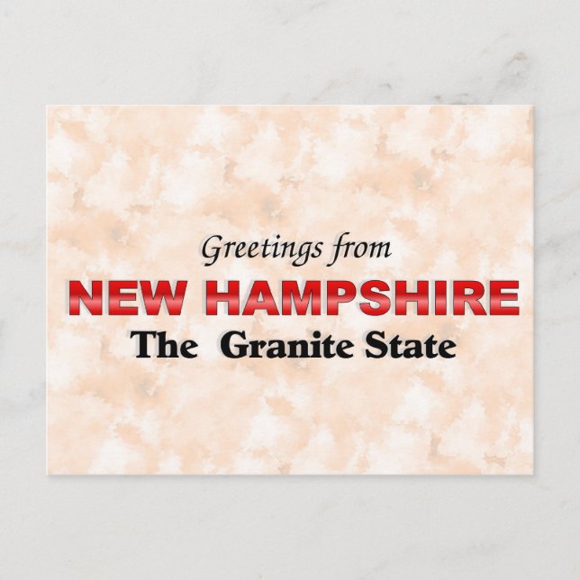 Carte Postale Salutations du New Hampshire (Devant)