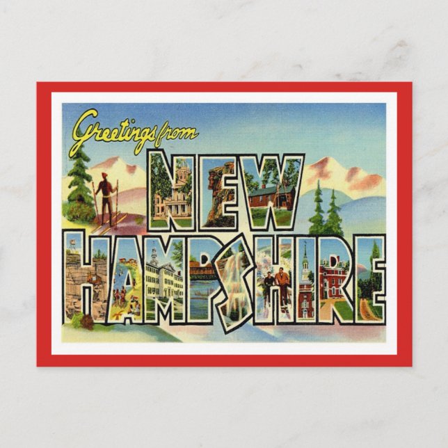 Carte Postale Salutations Du New Hampshire (Devant)