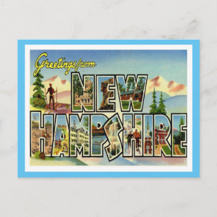 Carte Postale Salutations du New Hampshire Vintage