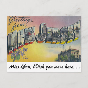 Carte Postale Salutations du New Jersey