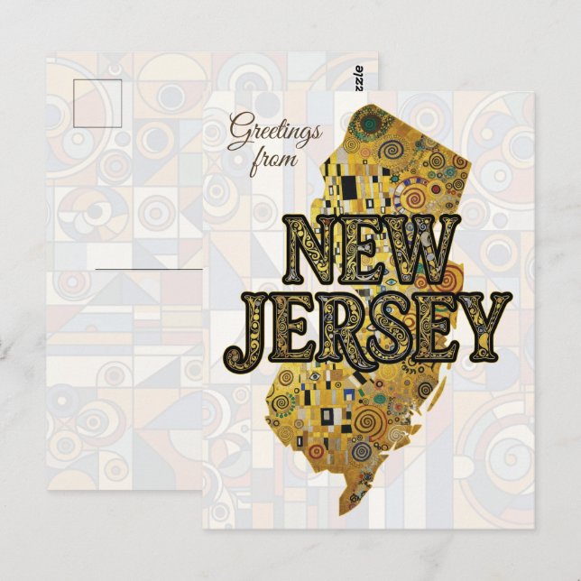 Carte Postale Salutations du New Jersey (Devant / Derrière)
