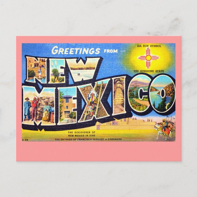 Carte Postale Salutations du Nouveau-Mexique (Devant)