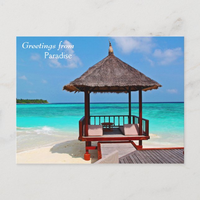 Carte Postale Salutations du Paradis par un gardien (Devant)