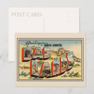 Carte Postale Salutations du Parc national des Badlands, Dakota 