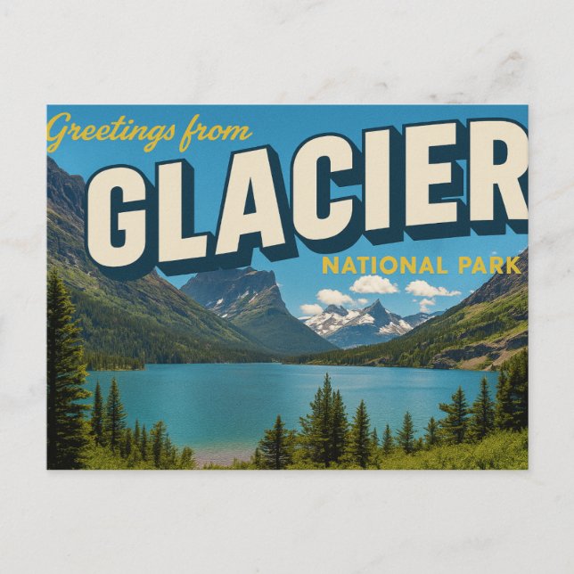 Carte Postale Salutations du parc national Glacier Canyon (Devant)