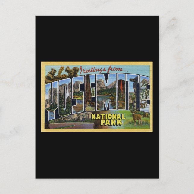 Carte Postale Salutations Du Parc National Yosemite (Devant)