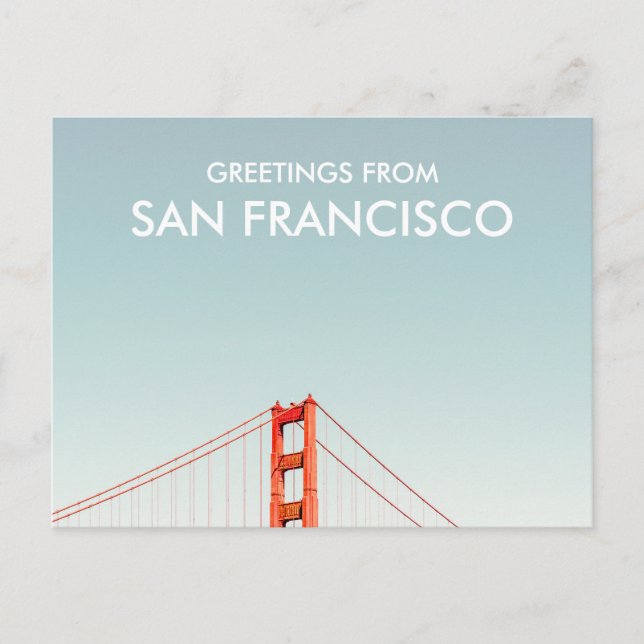 Carte Postale Salutations du pont Golden Gate de San Francisco (Devant)