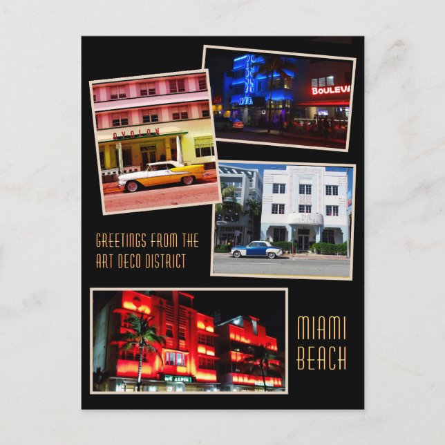 Carte Postale Salutations du quartier Art déco de Miami Beach (Devant)