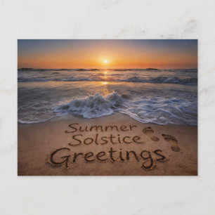 Carte Postale Salutations du solstice d'été Plage Écriture Océan