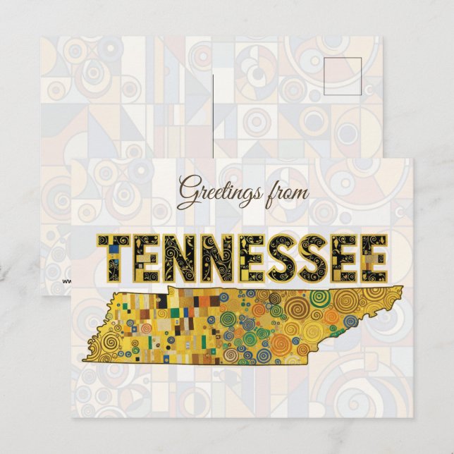 Carte Postale Salutations du Tennessee (Devant / Derrière)