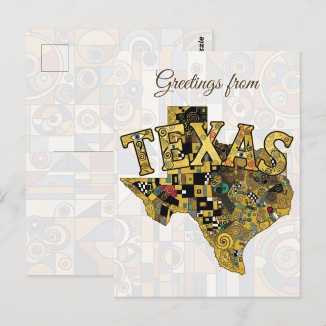 Carte Postale Salutations du Texas (Devant / Derrière)